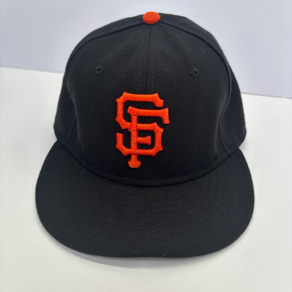Vintage SF Giants Hat Cap Wool New Era Black Fitted Size 7 3/8 Authentic MLB